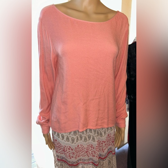 Cloth & Stone peach colored, long sleeved button cuff blouse. Sz S. Los Angeles - Picture 3 of 9